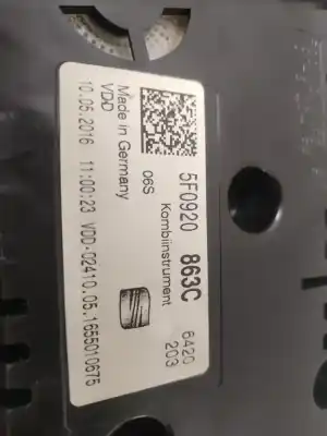 Second-hand car spare part dashboard for seat leon (5f1) 2.0 cupra oem iam references 5f0920863c  verificado 15-09-25