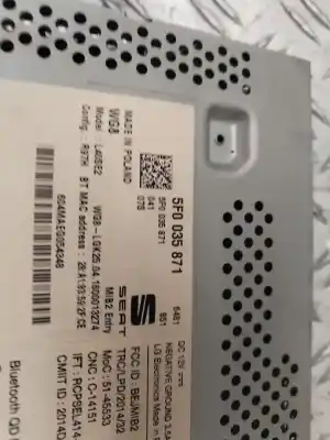 Second-hand car spare part multifunction display for seat leon (5f1) 2.0 cupra oem iam references 5f0035871