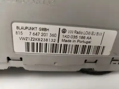Second-hand car spare part audio system / radio cd for volkswagen caddy ka/kb (2c) furgón economy bluemotion oem iam references 1k0035186aa  
