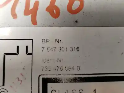 Peça sobressalente para automóvel em segunda mão sistema de áudio / rádio cd por citroen nemo basis referências oem iam 7647301316  verificado 14-11-2025