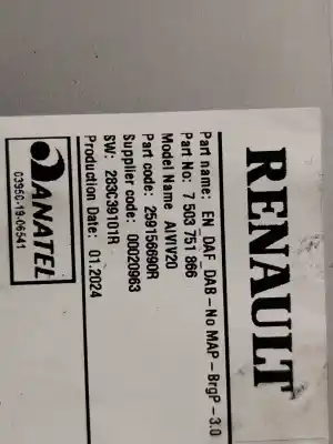 Second-hand car spare part multifunction display for renault express advance 74 cv / 55 kw oem iam references 259156690r  