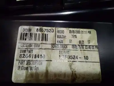 Peça sobressalente para automóvel em segunda mão porta luvas por bmw x5 (e53) 4.4i automático referências oem iam 826418410  