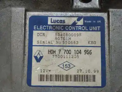 Second-hand car spare part ecu engine control for renault clio ii fase i (b/cbo) 1.9 d alize oem iam references 7700104956  