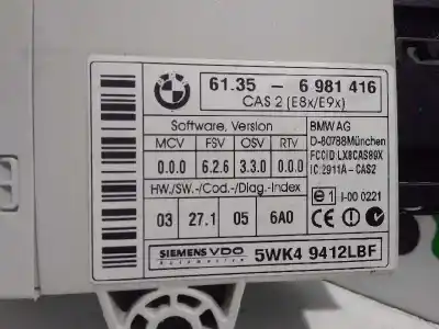 Second-hand car spare part electronic module for bmw serie 1 berlina (e81/e87) 120d oem iam references 61356981416  