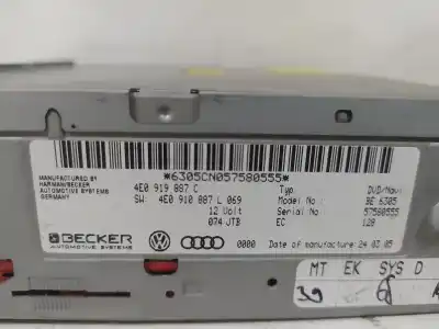 Second-hand car spare part dvd system for audi a6 avant (4f5) 3.0 v6 24v tdi oem iam references 4e0919887c  