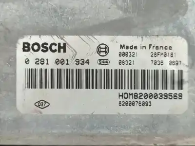 Second-hand car spare part ecu engine control for renault scenic (ja..) 1.9 dci authentique oem iam references 8200076093  