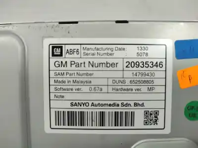 İkinci el araba yedek parçası gps navigasyon sistemi için opel astra j lim. enjoy oem iam referansları 20935346  
