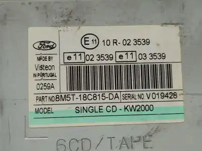 Автозапчастина б/у аудіо система / радіо cd для ford c-max (cb3) ghia посилання на oem iam 8m5t18c815da  