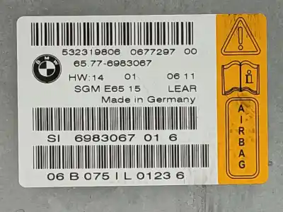 Second-hand car spare part airbag control unit for bmw serie 7 (e65/e66) 730d oem iam references 65776983067  