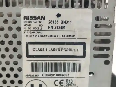 Pièce détachée automobile d'occasion système audio / radiocd pour nissan almera (n16/e) comfort références oem iam 28185bn311  