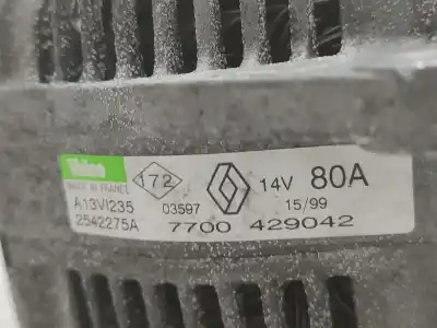 Автозапчастина б/у генератор для renault clio ii fase i (b/cbo) 1.6 initiale (b/cbod) 90 cv / 66 kw посилання на oem iam 7700429042  