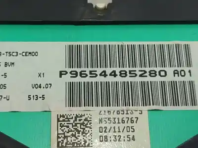 Pezzo di ricambio per auto di seconda mano pannello degli strumenti per peugeot 307 break (3e) 1.6 hdi 110 riferimenti oem iam 9654485280  