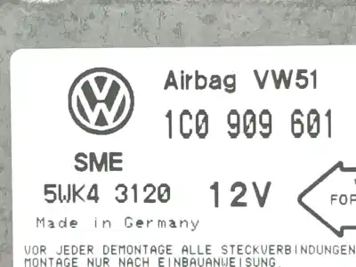 Автозапчастина б/у блок управління подушками безпеки для skoda octavia i (1u2) 1.9 tdi посилання на oem iam 1c0909601  