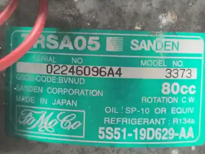 Second-hand car spare part air conditioning compressor for ford ka (rb_) 1.3 i rocam oem iam references 5s5119d629aa  