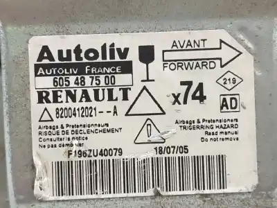 Автозапчастина б/у блок управління подушками безпеки для renault laguna ii (bg0/1_) 1.9 dci (bg1a, bg1w, bg0g) посилання на oem iam 8200412021 605487500 