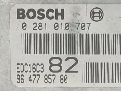 Tweedehands auto-onderdeel ecu motorcontroller voor peugeot 206 fastback (2a/c) 1.4 hdi eco 70 oem iam-referenties 9647785780 0281010707 