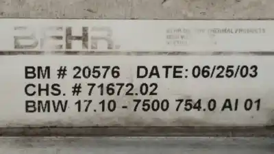 Peça sobressalente para automóvel em segunda mão radiador de óleo do motor por bmw x5 (e53) 3.0d referências oem iam 171075007540  