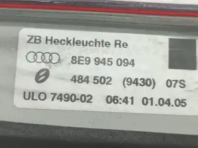 Pezzo di ricambio per auto di seconda mano luce di coda interna destra per audi a4 b7 avant (8ed) 2.0 tdi riferimenti oem iam 8e9945094  