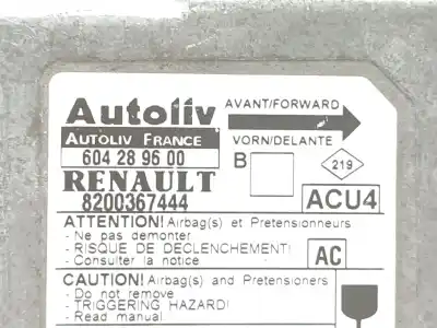 Автозапчасти б/у блок управления подушками безопасности за renault megane ii sedán (lm0/1_) 1.5 dci (lm02, lm13, lm2a) ссылки oem iam 8200367444  