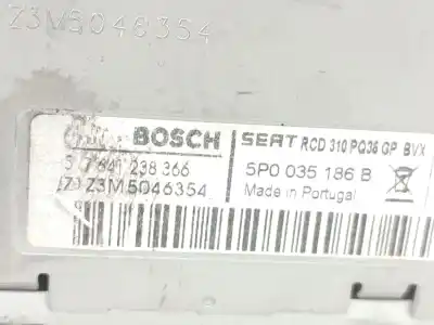 Peça sobressalente para automóvel em segunda mão sistema de áudio / rádio cd por seat leon (1p1) 1.6 tdi referências oem iam 5p0035186b  
