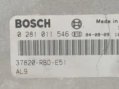 Pezzo di ricambio per auto di seconda mano centralina motore per honda accord vii (cl, cn) 2.2 i-ctdi (cn1) riferimenti oem iam 37820rbde51 0281011546 