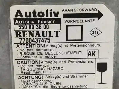 Автозапчасти б/у блок управления подушками безопасности за renault megane i (ba0/1_) 1.9 dti (ba08, ba0n) ссылки oem iam 7700437475 550803600 