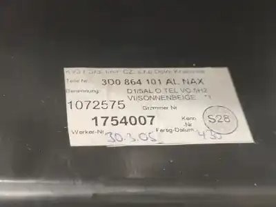 Peça sobressalente para automóvel em segunda mão apoio de braço consola central por vw phaeton (3d1, 3d2, 3d3, 3d4, 3d6, 3d7, 3d8, 3d9) 3.0 v6 tdi 4motion referências oem iam 3d0864101  