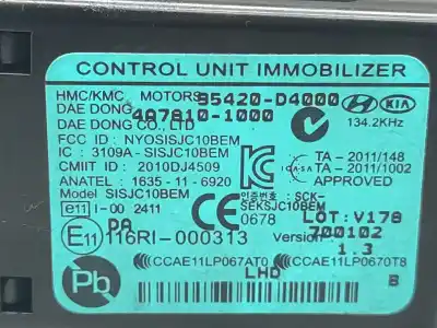 Автозапчастина б/у блок управління іммобілізатором для kia stonic (yb) 1.6 crdi посилання на oem iam 95420d4000  