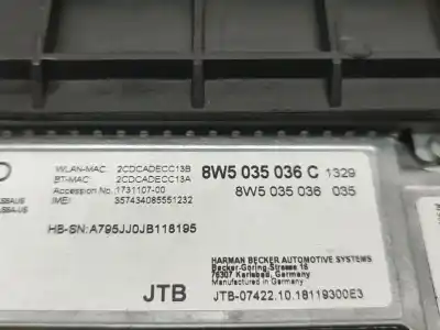 Second-hand car spare part gps navigation system for audi a4 b9 (8w2, 8wc) 2.0 tdi oem iam references 8w5035036c  