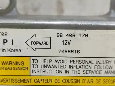 Peça sobressalente para automóvel em segunda mão centralina de airbag por daewoo kalos (klas) 1.2 referências oem iam 96406170 7088816 