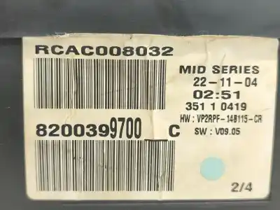 Автозапчастина б/у панель інструментів для renault megane ii (bm0/1_, cm0/1_) 1.9 dci (bm0g, cm0g) посилання на oem iam 8200399700c  