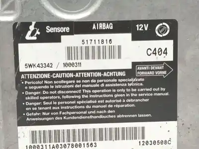 Peça sobressalente para automóvel em segunda mão centralina de airbag por fiat stilo (192_) 1.9 jtd (192_xe1a) referências oem iam 51711816  