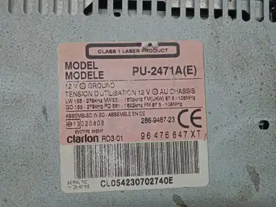 Second-hand car spare part audio system / radio cd for citroen c3 i (fc_, fn_) 1.4 hdi oem iam references 96476647xt  