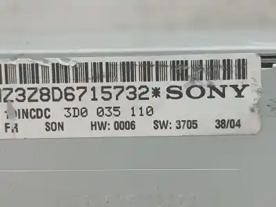 Pezzo di ricambio per auto di seconda mano impianto audio / radio cd per volkswagen phaeton (3d1, 3d2, 3d3, 3d4, 3d6, 3d7, 3d8, 3d9) 3.0 v6 tdi 4motion riferimenti oem iam 3d0035110  