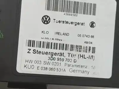 Second-hand car spare part rear left window motor for volkswagen phaeton (3d1, 3d2, 3d3, 3d4, 3d6, 3d7, 3d8, 3d9) 3.0 v6 tdi 4motion oem iam references 3d0959703d  
