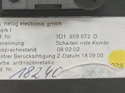 Pezzo di ricambio per auto di seconda mano interruttore per volkswagen phaeton (3d1, 3d2, 3d3, 3d4, 3d6, 3d7, 3d8, 3d9) 3.0 v6 tdi 4motion riferimenti oem iam 3d1959672  