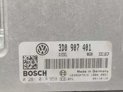 Peça sobressalente para automóvel em segunda mão centralina de motor uce por volkswagen phaeton (3d1, 3d2, 3d3, 3d4, 3d6, 3d7, 3d8, 3d9) 3.0 v6 tdi 4motion referências oem iam 3d0907401  