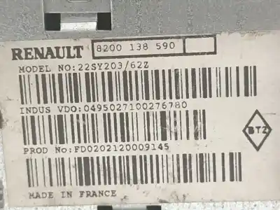 Pezzo di ricambio per auto di seconda mano sistema di navigazione gps per renault laguna ii (bg0/1_) 1.9 dci (bg08, bg0g) riferimenti oem iam 8200138590  