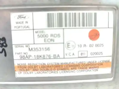 Автозапчастина б/у аудіо система / радіо cd для ford focus i (daw, dbw) 2.0 16v посилання на oem iam 98ap18k876ba  