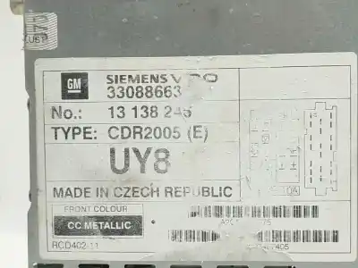 Автозапчастина б/у аудіо система / радіо cd для opel vectra c (z02) 2.0 dti 16v (f69) посилання на oem iam 33088663  