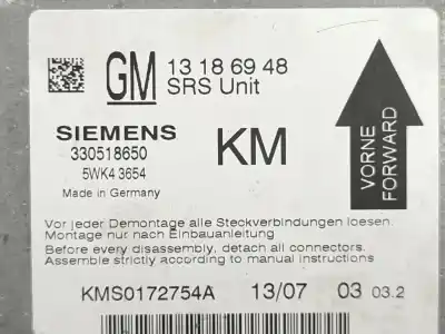 İkinci el araba yedek parçası hava yastigi kontrol ünitesi için opel vectra c gts (z02) 1.9 cdti (f68) oem iam referansları 13186948  