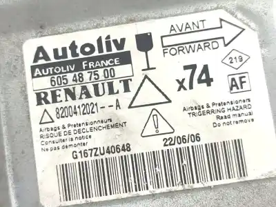 Second-hand car spare part airbag control unit for renault laguna ii (bg0/1_) 2.0 dci (bg1t) oem iam references 8200412021a   Second-hand car spare part airbag control unit for renault laguna ii (bg0/1_) 2.0 dci (bg1t) oem iam references 8200412021a