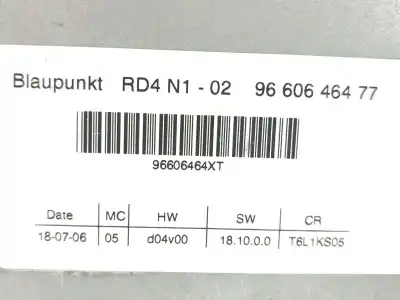 Second-hand car spare part audio system / radio cd for peugeot 307 break (3e) 2.0 hdi 135 oem iam references 9660646477  