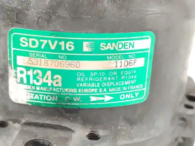 Pezzo di ricambio per auto di seconda mano compressore aria condizionata per peugeot 206 fastback (2a/c) 1.9 d riferimenti oem iam 6453tj  