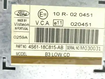 Second-hand car spare part audio system / radio cd for ford fiesta v (jh_, jd_) 1.4 tdci oem iam references 4s6118c815ab  
