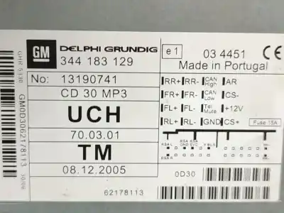 Автозапчастина б/у аудіо система / радіо cd для opel astra h ranchera familiar (a04) 1.9 cdti (l35) посилання на oem iam 13190741  