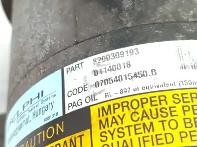 Автозапчасти б/у компрессор кондиционера воздуха за renault grand scénic ii (jm0/1_) 1.9 dci (jm0g, jm12, jm1g, jm2c) ссылки oem iam 7711135808  