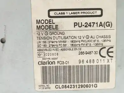 Peça sobressalente para automóvel em segunda mão sistema de áudio / rádio cd por peugeot 206 fastback (2a/c) 1.4 i referências oem iam 96488011xt  
