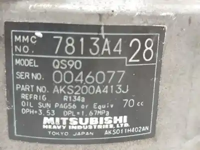 Piesă de schimb auto la mâna a doua compresor de aer condiționat pentru mitsubishi outlander ii (cw_w) 2.2 di-d referințe oem iam 7813a091  