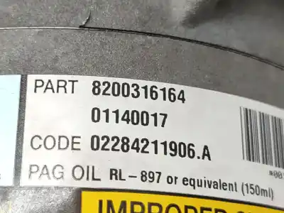 Автозапчасти б/у компрессор кондиционера воздуха за renault megane ii (bm0/1_, cm0/1_) 1.4 16v (bm0b, cm0b) ссылки oem iam 8200316164  